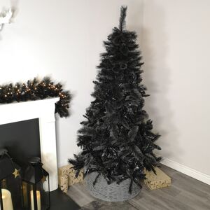 7ft (2.1m) Premier Hinged Black Tipped PVC Fir Christmas Halloween Tree with 861 7ft (2.1m) Premier Hinged Black Tipped PVC Fir Christmas Halloween Tree with 861