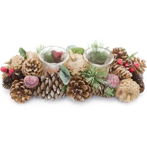 Carousel 32cm Traditional Christmas Double Tealight Candle Holder Twin Christmas Garlan Carousel 32cm Traditional Christmas Double Tealight Candle Holder Twin Christmas Garlan