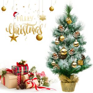 Gymax 2FT Artificial Christmas Tree Small Tabletop Xmas Tree Decor with Pine Cones Gymax 2FT Artificial Christmas Tree Small Tabletop Xmas Tree Decor with Pine Cones