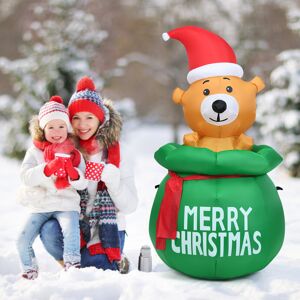Gymax 1.5M Inflatable Christmas Bear Luminous Model Bear Xmas Decoration Gymax 1.5M Inflatable Christmas Bear Luminous Model Bear Xmas Decoration