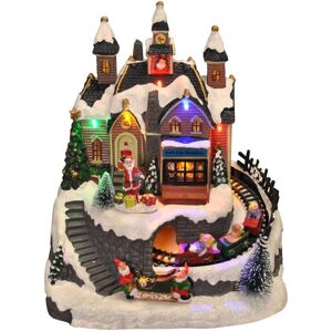 Selections Santa Christmas Scene Ornament with Lights Moving Train and Sound Selections Santa Christmas Scene Ornament with Lights Moving Train and Sound