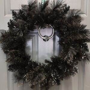 50cm Premier PVC Plain Black Tipped Artificial Christmas Halloween Wreath 50cm Premier PVC Plain Black Tipped Artificial Christmas Halloween Wreath