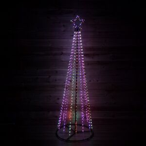 8ft (2.5m) Premier Christmas Outdoor Black Pin Wire LED Pyramid Maypole Tree in 8ft (2.5m) Premier Christmas Outdoor Black Pin Wire LED Pyramid Maypole Tree in
