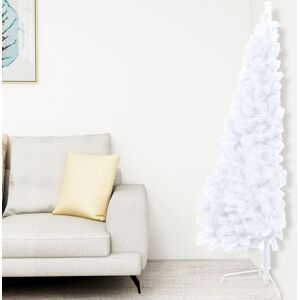vidaXL White 210cm PVC Artificial Half Christmas Tree with Stand vidaXL White 210cm PVC Artificial Half Christmas Tree with Stand