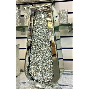 Biznest XL 70cm Sparkle Diamond Crushed Crystal Silver Mirrored Floor Vase Biznest XL 70cm Sparkle Diamond Crushed Crystal Silver Mirrored Floor Vase
