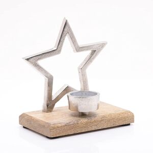 WIDDOP and Co. Widdop Hestia Home Collection Decor Metal Star & Wood Tealight Holder WIDDOP and Co. Widdop Hestia Home Collection Decor Metal Star & Wood Tealight Holder