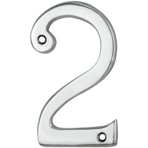 Loops Polished Chrome Door Number 2 75mm Height 4mm Depth House Numeral Plaque Loops Polished Chrome Door Number 2 75mm Height 4mm Depth House Numeral Plaque