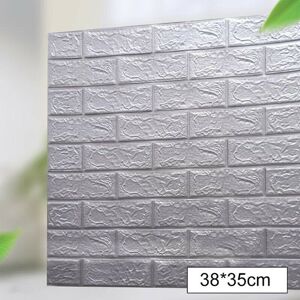 GreenZech (Silver Gray) 5Pcs 3D Soft Tile Brick Wall Sticker Self-adhesive Waterproof Foam GreenZech (Silver Gray) 5Pcs 3D Soft Tile Brick Wall Sticker Self-adhesive Waterproof Foam