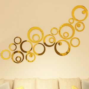 GreenZech 3D Mirror Acrylic Wall Stickers Circle Ring Gold Decal Modern Home DIY Decoratio GreenZech 3D Mirror Acrylic Wall Stickers Circle Ring Gold Decal Modern Home DIY Decoratio
