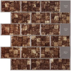 GreenZech (Brown) 3D Epoxy Vinyl Wall Sticker Waterproof Removable Decal Backsplash Home D GreenZech (Brown) 3D Epoxy Vinyl Wall Sticker Waterproof Removable Decal Backsplash Home D
