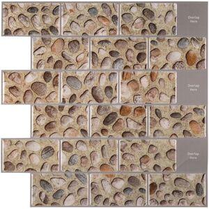 GreenZech (Brown 2) 3D Epoxy Vinyl Wall Sticker Waterproof Removable Decal Backsplash Home GreenZech (Brown 2) 3D Epoxy Vinyl Wall Sticker Waterproof Removable Decal Backsplash Home