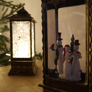 Samuel Alexander 27cm Glitter Water Spinner LED Lantern Christmas Decoration with Snowman Scene Samuel Alexander 27cm Glitter Water Spinner LED Lantern Christmas Decoration with Snowman Scene