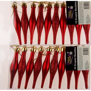 Theme Machine Red Tear Drop Christmas Tree Baubles – 20-Pack, 9 cm Droplets, Sparkling Ornamen Theme Machine Red Tear Drop Christmas Tree Baubles – 20-Pack, 9 cm Droplets, Sparkling Ornamen