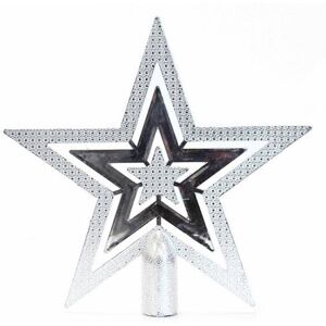 The Home Fusion Company (Silver) Christmas Tree Topper Star Decoration Xmas Top Shiny Red, Blue, Silver The Home Fusion Company (Silver) Christmas Tree Topper Star Decoration Xmas Top Shiny Red, Blue, Silver