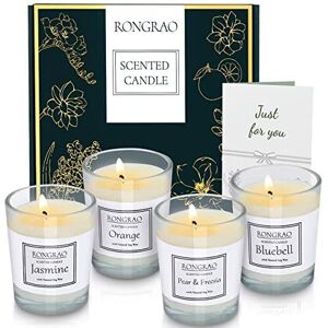 RongRao Scented Candles Gift Set, Soy Wax Candle of Jasmine, Pear & Freesia, Orange, Blu RongRao Scented Candles Gift Set, Soy Wax Candle of Jasmine, Pear & Freesia, Orange, Blu