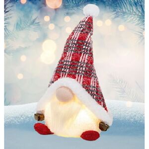 Premier Red Light Up Christmas Gnome Festive Decoration With Bells 27cm Premier Red Light Up Christmas Gnome Festive Decoration With Bells 27cm