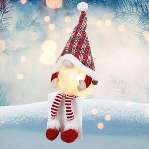 Premier Red Light Up Christmas Gonk Sitting Dangly Legs Festive Decoration Premier Red Light Up Christmas Gonk Sitting Dangly Legs Festive Decoration