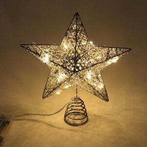 Living And Home (L - 25x28cm, Silver) Glitter Christmas Tree Topper Star With LED Lights Sparkle Living And Home (L - 25x28cm, Silver) Glitter Christmas Tree Topper Star With LED Lights Sparkle