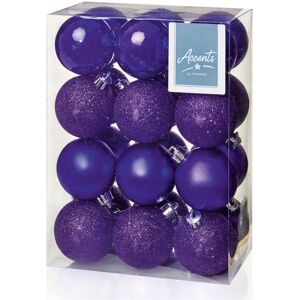 Premier 24 Purple Christmas Tree Baubles Decoration Glitter Matt Gloss 6cm Premier 24 Purple Christmas Tree Baubles Decoration Glitter Matt Gloss 6cm