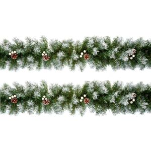 Premier 2 Artificial Christmas Garland Snow Tipped Berry Green Garland 2.7M Premier 2 Artificial Christmas Garland Snow Tipped Berry Green Garland 2.7M