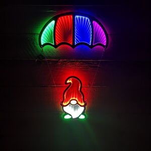 Samuel Alexander 60cm Multicoloured Infinity LED Hanging Parachute Christmas Gnome Gonk Light Samuel Alexander 60cm Multicoloured Infinity LED Hanging Parachute Christmas Gnome Gonk Light