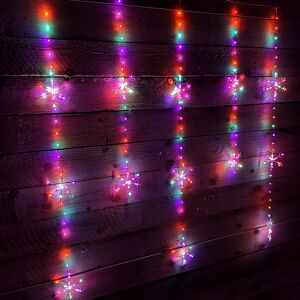 Samuel Alexander 390 LED 1.3m x 1.2m Premier Christmas Snowflake Curtain Lights in Static Rainbow Samuel Alexander 390 LED 1.3m x 1.2m Premier Christmas Snowflake Curtain Lights in Static Rainbow