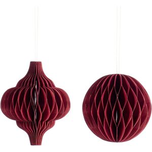 Christmas Hanging Decorations 2 Set Red Honeycomb Paper Sass & Belle Christmas Hanging Decorations 2 Set Red Honeycomb Paper Sass & Belle