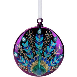 WIDDOP and Co. Peacock Christmas Tree Hanging Metallic Glitter Decoration Festive Bauble WIDDOP and Co. Peacock Christmas Tree Hanging Metallic Glitter Decoration Festive Bauble