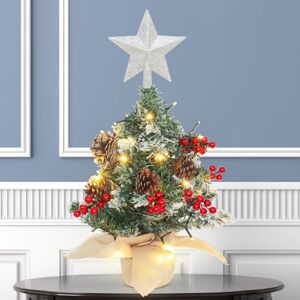 Living And Home Mini Pre Lit Tabletop Artificial DIY Christmas Tree with Star Topper Living And Home Mini Pre Lit Tabletop Artificial DIY Christmas Tree with Star Topper