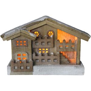 Rammento Wooden LED Christmas Village House, 35x22x11cm White Light-Up Ornament Rammento Wooden LED Christmas Village House, 35x22x11cm White Light-Up Ornament