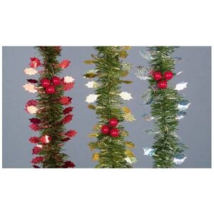 Premier Tinsel Garland Holly Leaf and Berries 2.7m 654080 Premier Tinsel Garland Holly Leaf and Berries 2.7m 654080