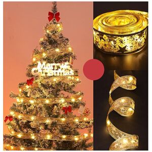 Unbranded (Warm White, Gold Ribbon) 2Pcs Christmas Ribbon Light Led Ribbon Bows Xmas Tree Unbranded (Warm White, Gold Ribbon) 2Pcs Christmas Ribbon Light Led Ribbon Bows Xmas Tree