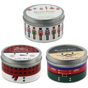 Unbranded Gift Set 3 x Holiday Scented Candles Christmas Fragrance Winter Nutcracker Metal Unbranded Gift Set 3 x Holiday Scented Candles Christmas Fragrance Winter Nutcracker Metal