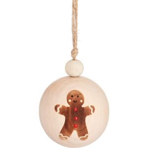 Sass & Belle Christmas Tree Decoration Wooden Gingerbread Man Hanging Round Bauble Sass & Belle Christmas Tree Decoration Wooden Gingerbread Man Hanging Round Bauble