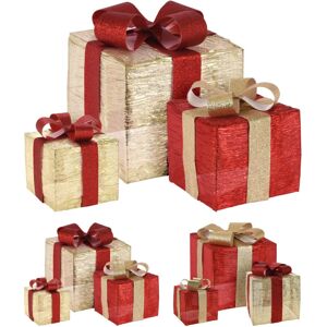 Carousel Home Set Of 3 LED Light Up Christmas Present Boxes 3 Piece Red & Gold Light Up Xmas Carousel Home Set Of 3 LED Light Up Christmas Present Boxes 3 Piece Red & Gold Light Up Xmas