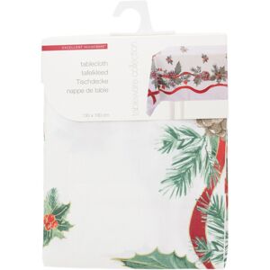Carousel Traditional Rectangle Christmas Tablecloth Pine Cone And Holly Festive Table C Carousel Traditional Rectangle Christmas Tablecloth Pine Cone And Holly Festive Table C