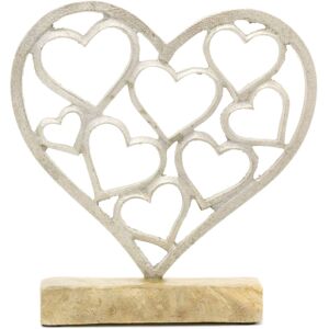 Carousel Home Elegant Silver Metal Love Heart Ornament Silver Hearts On Wooden Base Sculptur Carousel Home Elegant Silver Metal Love Heart Ornament Silver Hearts On Wooden Base Sculptur