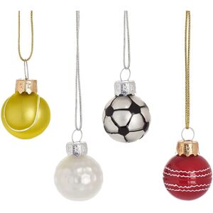 Sass & Belle Christmas Tree Decorations Festive Sports Balls Glass Baubles Set Sass & Belle Christmas Tree Decorations Festive Sports Balls Glass Baubles Set