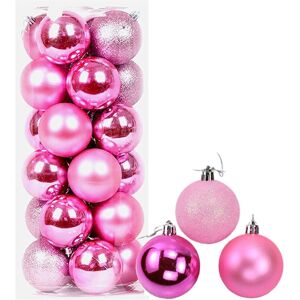 SHATCHI (24Pcs, Pale Pink) 50mm Christmas Baubles Shatterproof,Tree Decorations SHATCHI (24Pcs, Pale Pink) 50mm Christmas Baubles Shatterproof,Tree Decorations