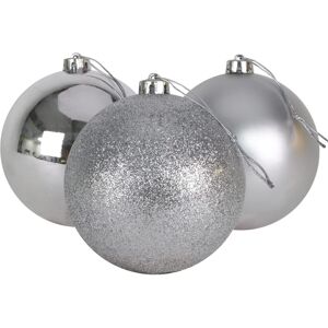 SHATCHI (6Pcs, Silver) 10cm Christmas Baubles Shatterproof,Tree Decor SHATCHI (6Pcs, Silver) 10cm Christmas Baubles Shatterproof,Tree Decor