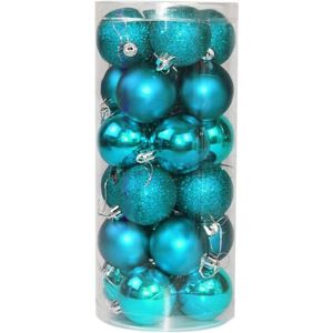 SHATCHI (24Pcs, Teal Blue) 30mm Christmas Baubles Shatterproof,Tree Decorations SHATCHI (24Pcs, Teal Blue) 30mm Christmas Baubles Shatterproof,Tree Decorations