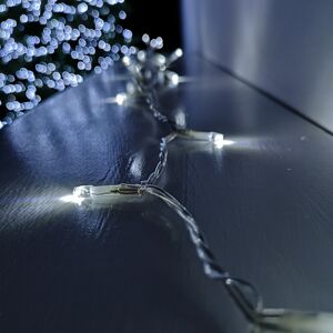 200 LED 16m Premier Christmas Outdoor Function Lights Timer Clear Cable in White 200 LED 16m Premier Christmas Outdoor Function Lights Timer Clear Cable in White