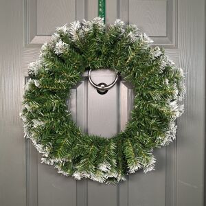 Premier 50cm Snow Tipped Green Christmas Wreath Decoration Premier 50cm Snow Tipped Green Christmas Wreath Decoration