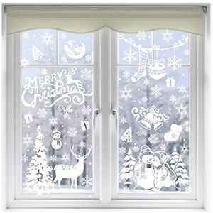 VEYLIN Xmas Window Clings Decoration, 141 Static Snow Flakes Stickers Merry Chri VEYLIN Xmas Window Clings Decoration, 141 Static Snow Flakes Stickers Merry Chri