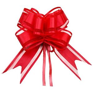 Dishaur 30pcs Large Organza Christmas Pull Bows for Gift Wrapping, 50mm Red Pull Dishaur 30pcs Large Organza Christmas Pull Bows for Gift Wrapping, 50mm Red Pull