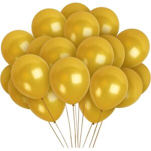 SHATCHI (GOLD, 50) 12Inch Metallic Balloons Shiny Helium Latex Decorative Chrome Party B