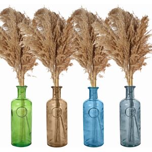 URBN Living (Grey, Natural) 33cm Recycled Glass Vase + Wild Pampas Reed Stems URBN Living (Grey, Natural) 33cm Recycled Glass Vase + Wild Pampas Reed Stems