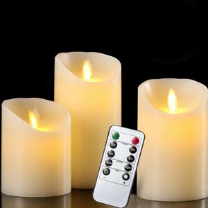 Unbranded 3 x Flickering Flameless LED Candles 8 Hour Mood Lights Remote Control Unbranded 3 x Flickering Flameless LED Candles 8 Hour Mood Lights Remote Control