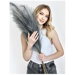 Sorola Pampas Grass Large Grey Artificial 4 Stems - 40 inch/100cm Fluffy Soft Faux Drie Sorola Pampas Grass Large Grey Artificial 4 Stems - 40 inch/100cm Fluffy Soft Faux Drie