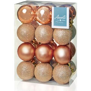 Premier 60mm Rose Gold Christmas Baubles 24 Assorted Shatterproof Tree Decorations Premier 60mm Rose Gold Christmas Baubles 24 Assorted Shatterproof Tree Decorations
